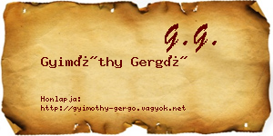 Gyimóthy Gergő névjegykártya